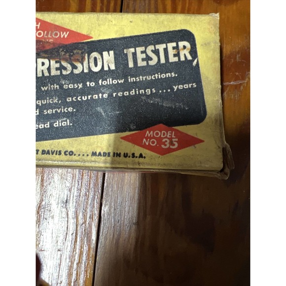 Compression Tester Model No. 35 Gilbert Davis Co Vintage Collectible Tool - Picture 4 of 10
